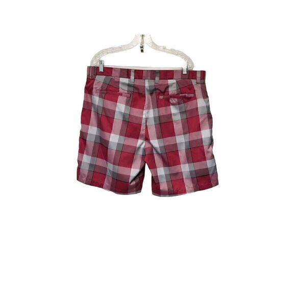 Callaway Men's Golf Performance Red/Gray Shorts Plaid Flat Front Size 40 - Picture 2 of 6